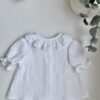 Camisa doble gasa marfil cuello bordado