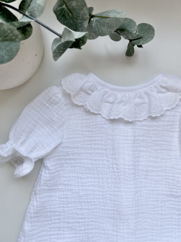Camisa doble gasa marfil cuello bordado - Imagen 2