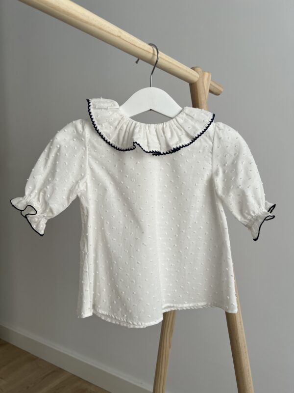 Camisa Plumeti blanco y azul marino