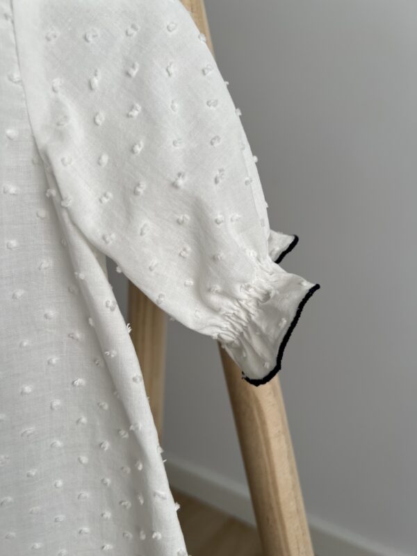 Camisa Plumeti blanco y azul marino - Imagen 4