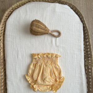 Cubrepañal Vichy amarillo (sin forro)