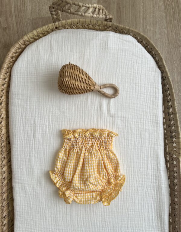 Cubrepañal Vichy amarillo (sin forro)