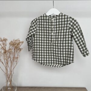 camisa vichy verde caza