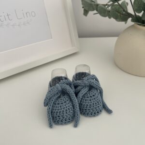Patucos bailarina algodón azul empolvado