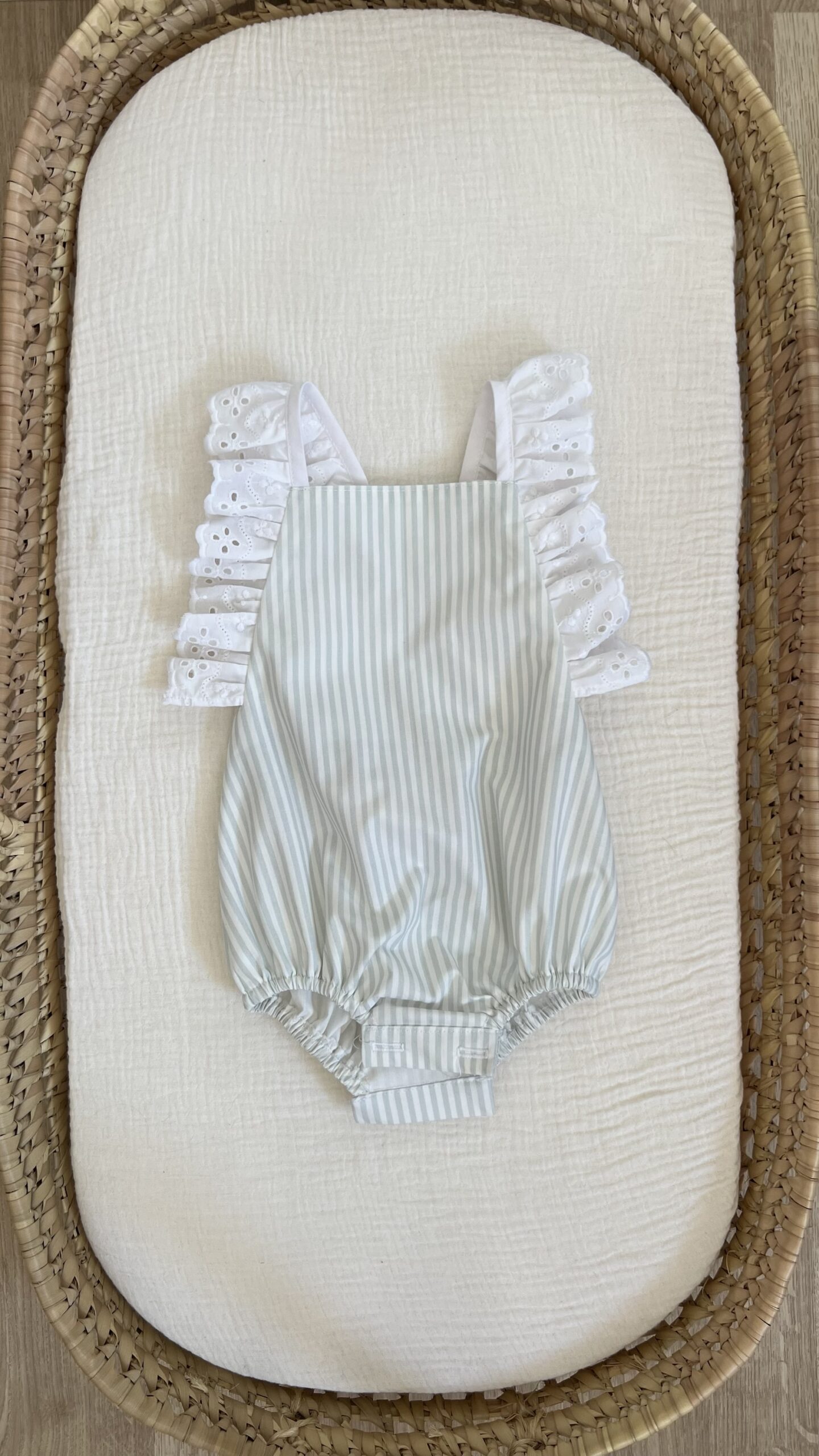 Pelele Santorini rayas verdes – Talla 1/3 m